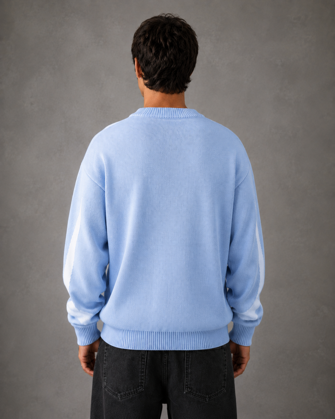 Men's Graphic Knit Crew Neck Jumper – Relaxed Fit