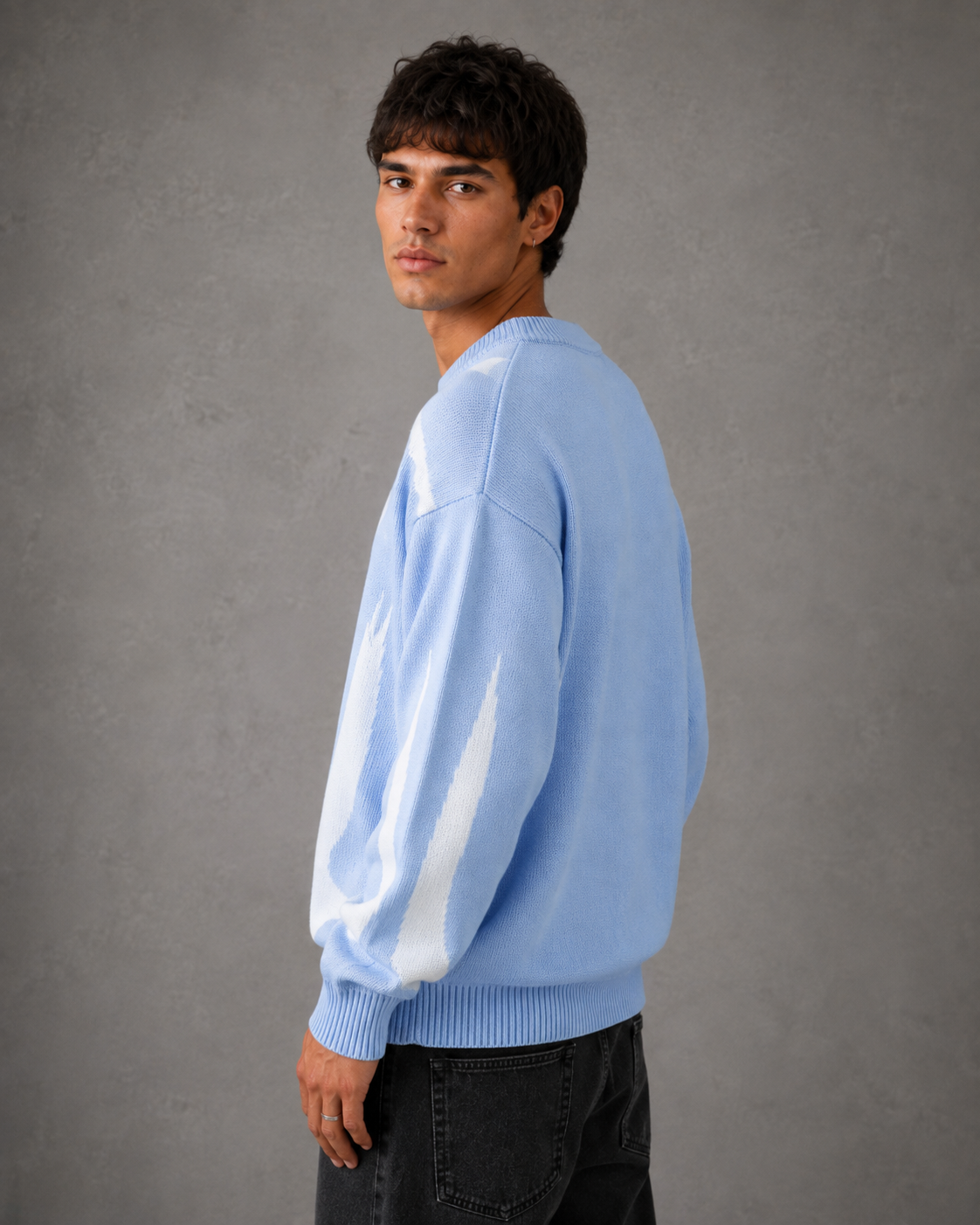 Men's Graphic Knit Crew Neck Jumper – Relaxed Fit