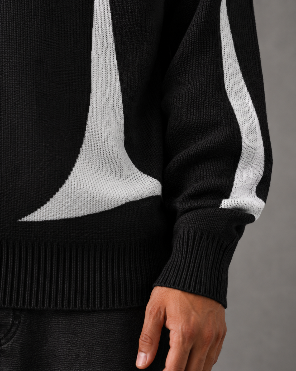 Men's Graphic Knit Crew Neck Jumper – Relaxed Fit