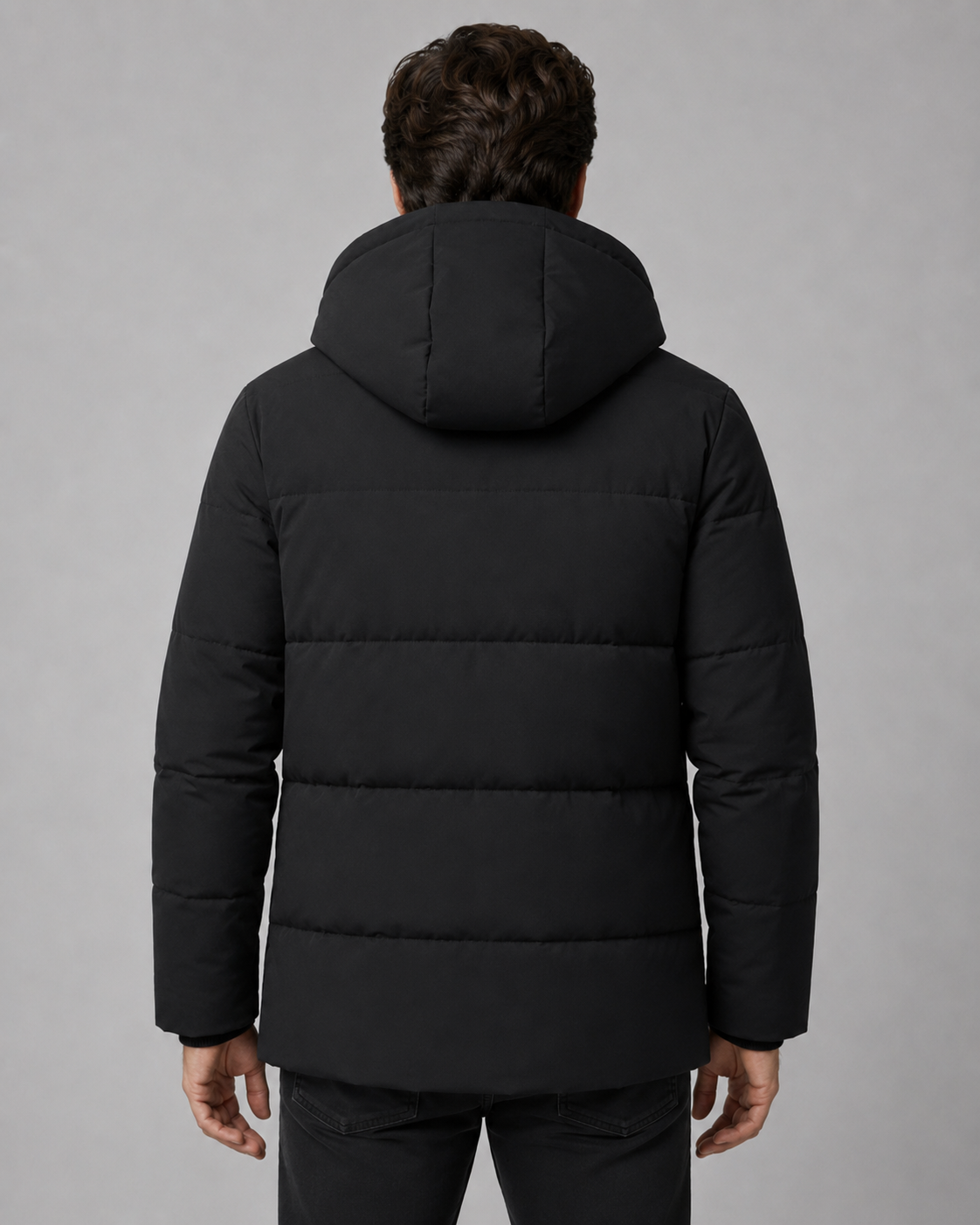 Men's Quilted Hooded Puffer Jacket – Plush Lined Regular Fit
