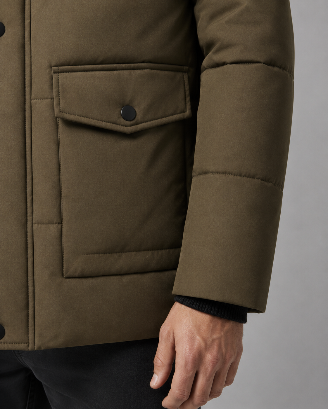 Men's Quilted Hooded Puffer Jacket – Plush Lined Regular Fit