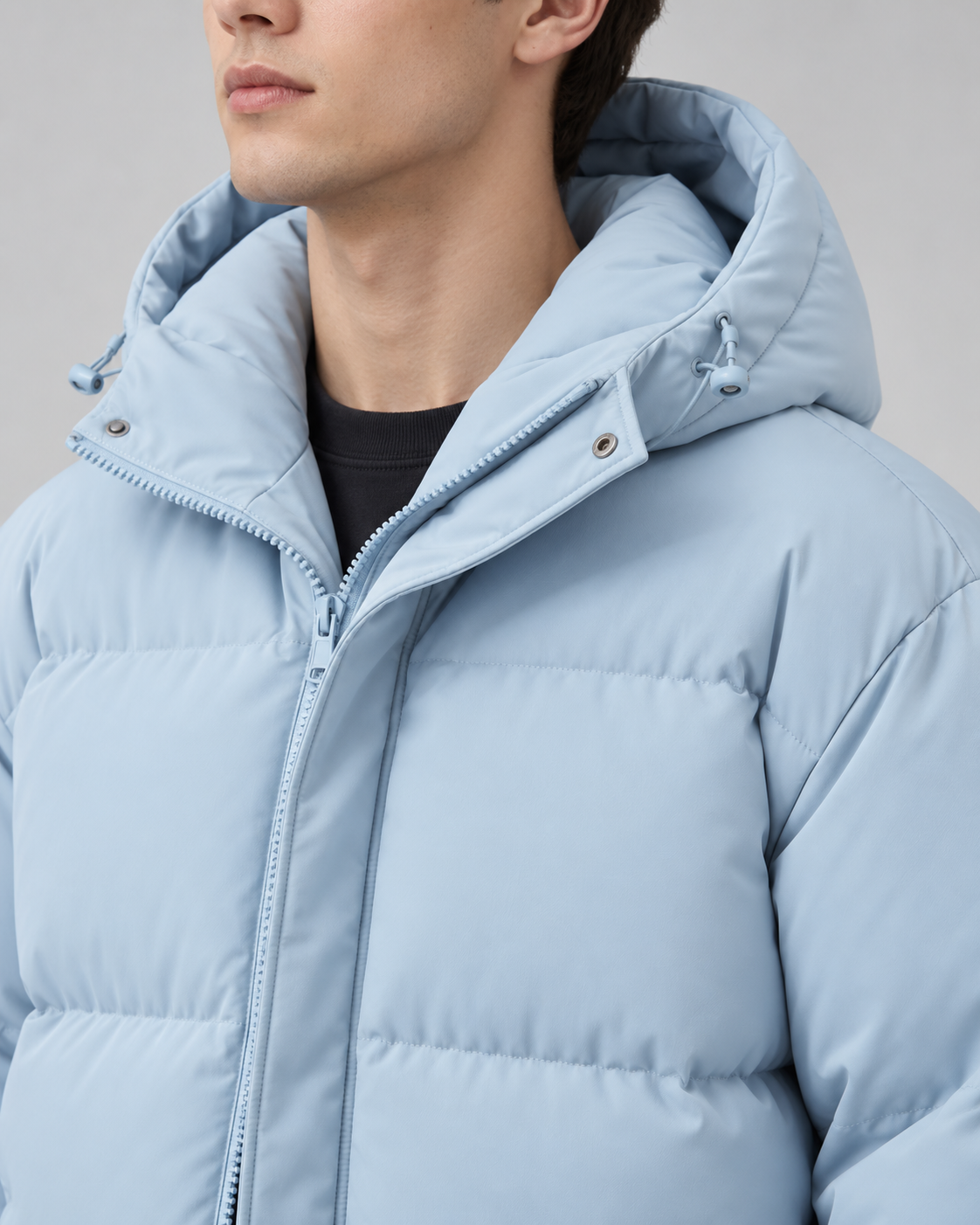 Men's Quilted Puffer Jacket – Drawcord Hem Relaxed Fit