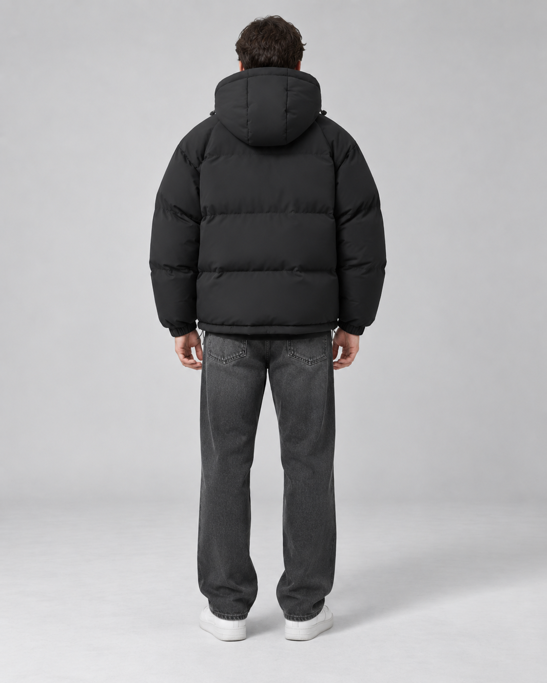 Men's Quilted Puffer Jacket – Drawcord Hem Relaxed Fit