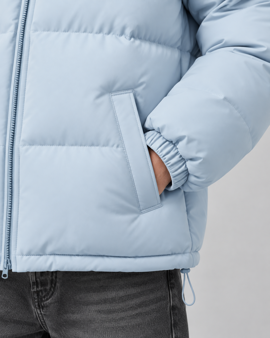 Men's Quilted Puffer Jacket – Drawcord Hem Relaxed Fit