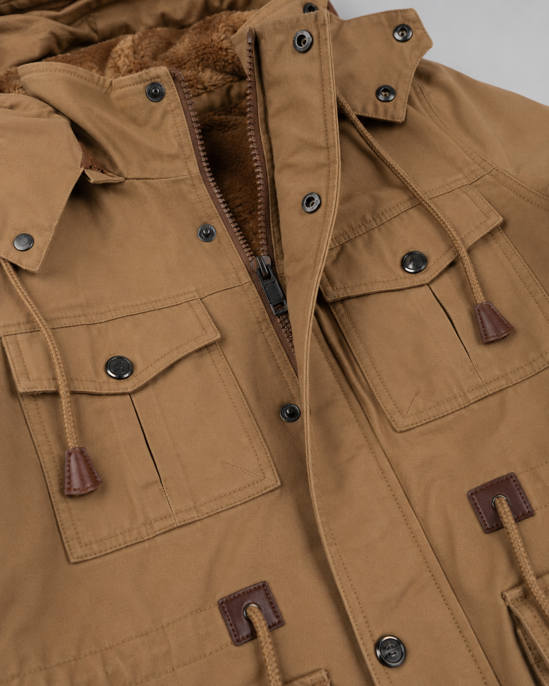Men's Multi Pocket Hooded Utility Winter Jacket – Regular Fit