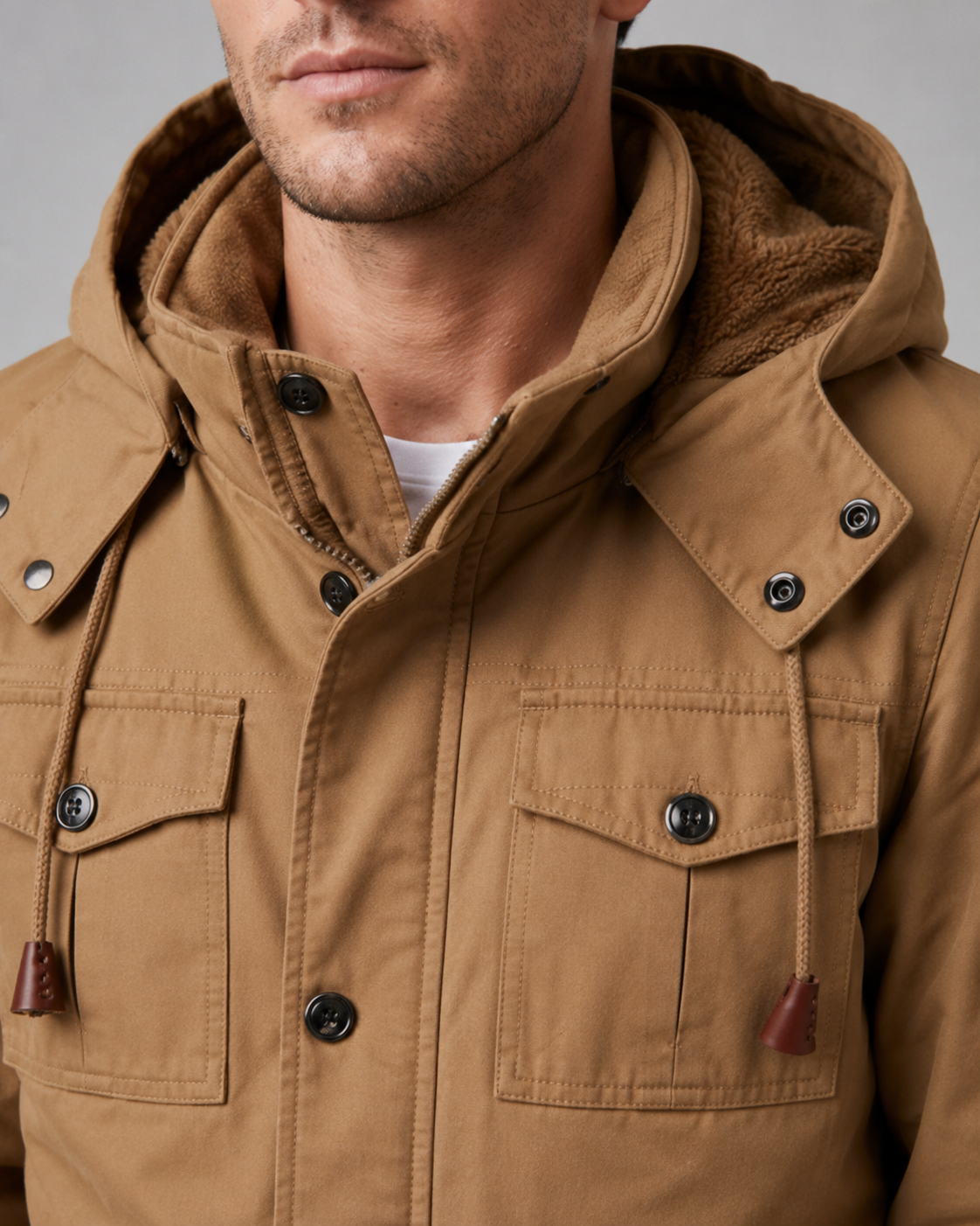 Men's Multi Pocket Hooded Utility Winter Jacket – Regular Fit