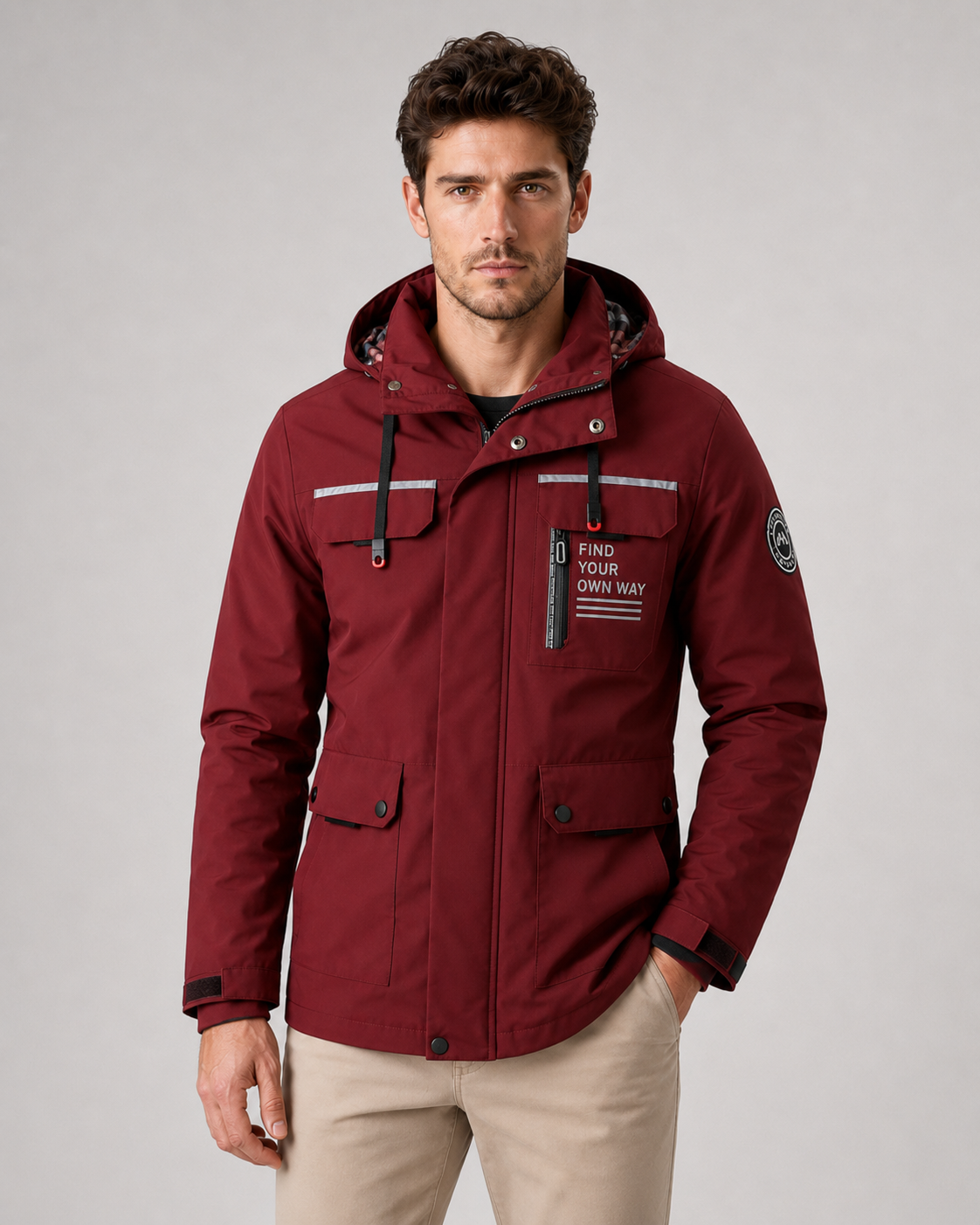 Men's Hooded Winter Parka – Utility Pockets Regular Fit