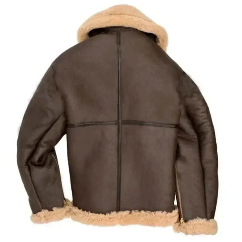 Optew Men’s Shearling Aviator Pilot Jacket – Classic