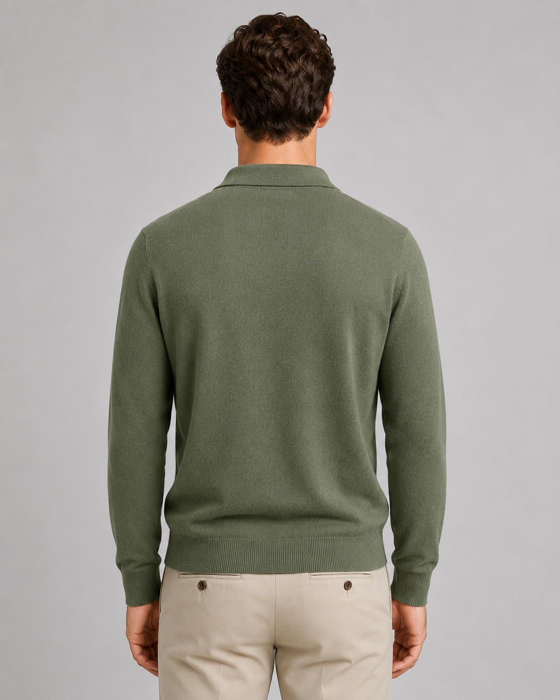 Men's Fine Gauge Knitted Polo – Open Collar Regular Fit