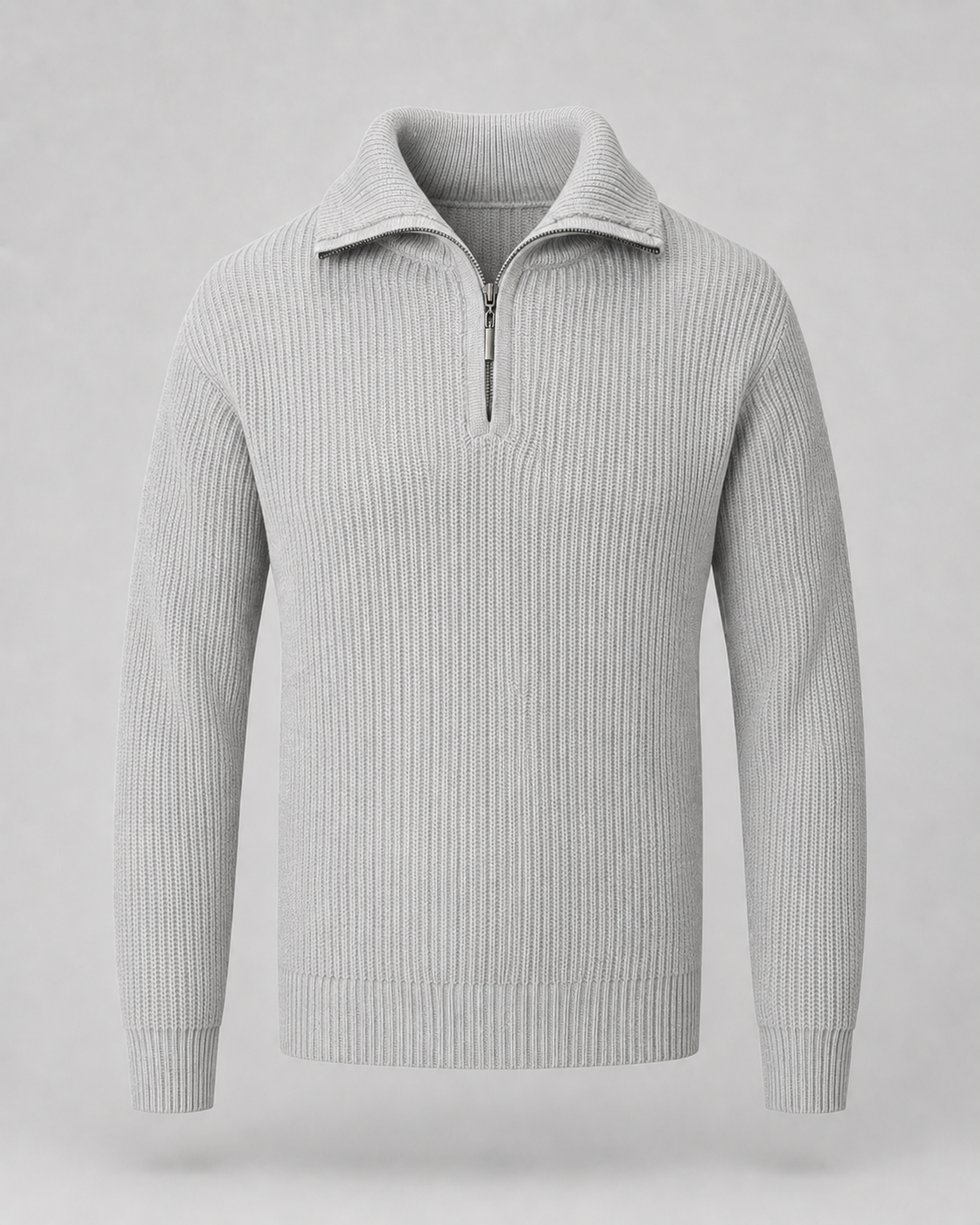 Men's Collared Ribbed Quarter Zip Jumper – Regular Fit