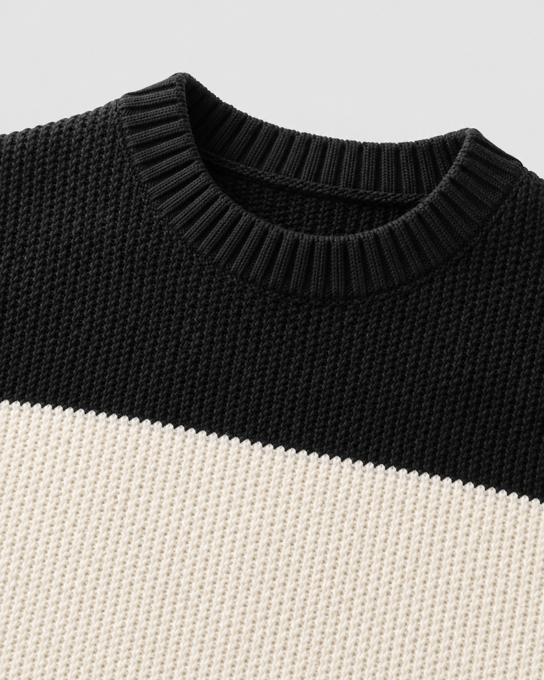 Men's Rugby Stripe Knit Jumper – Relaxed Fit Crew Neck