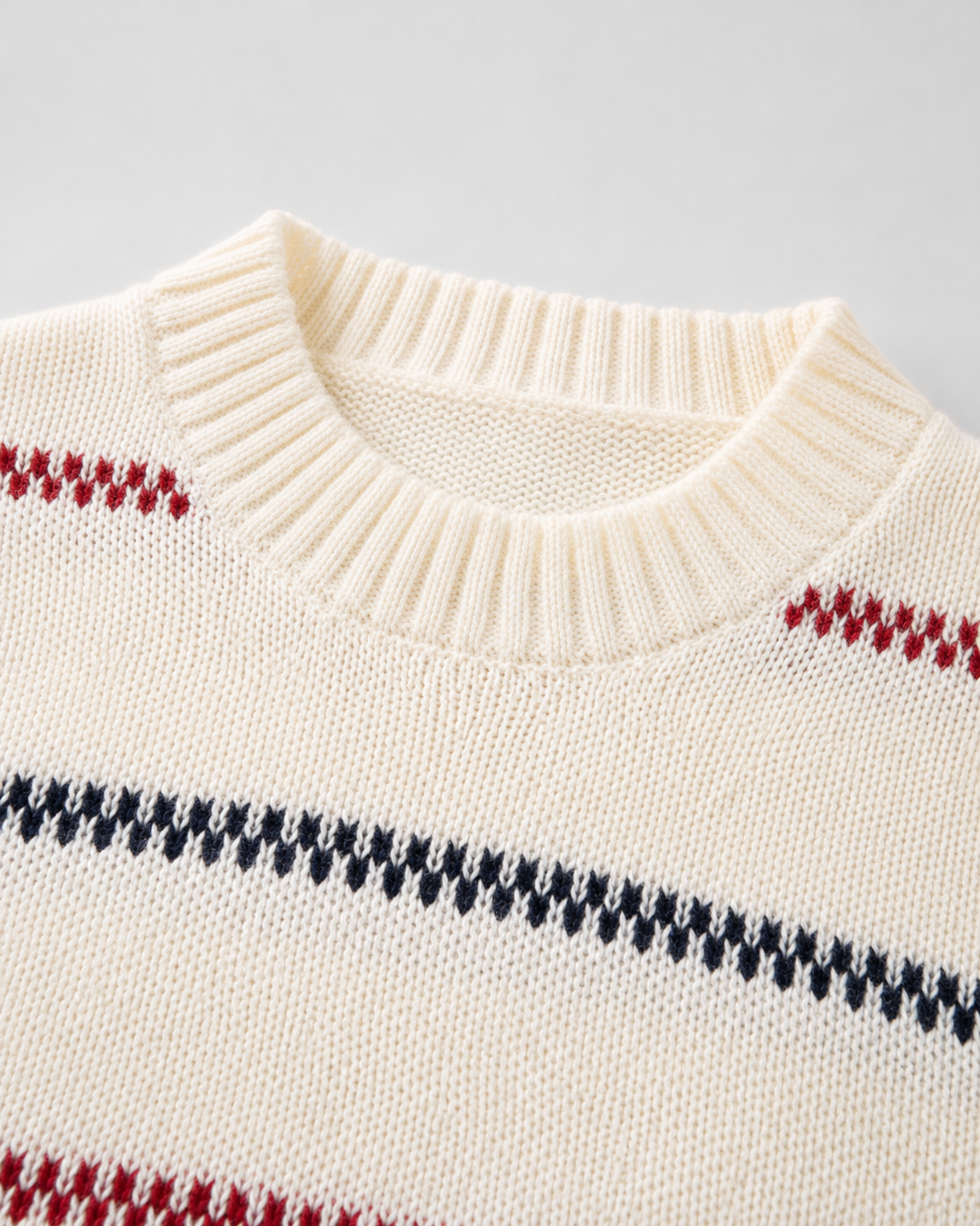 Men's Striped Knitted Crew Neck Jumper – Relaxed Fit