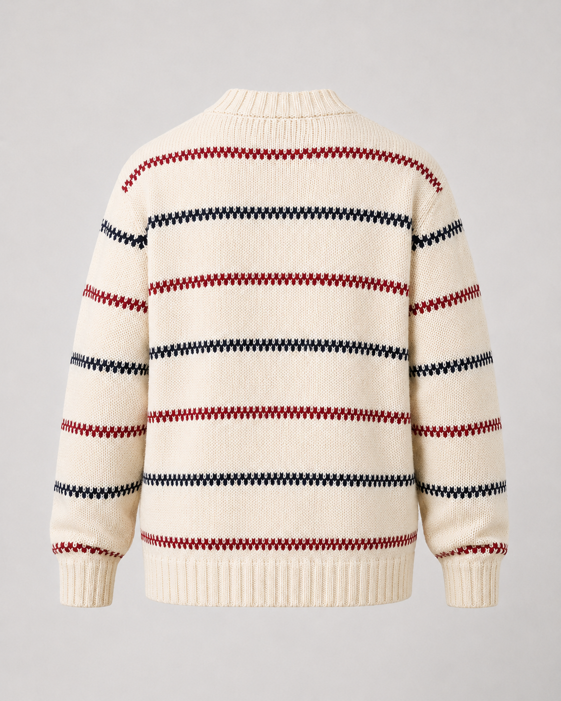 Men's Striped Knitted Crew Neck Jumper – Relaxed Fit