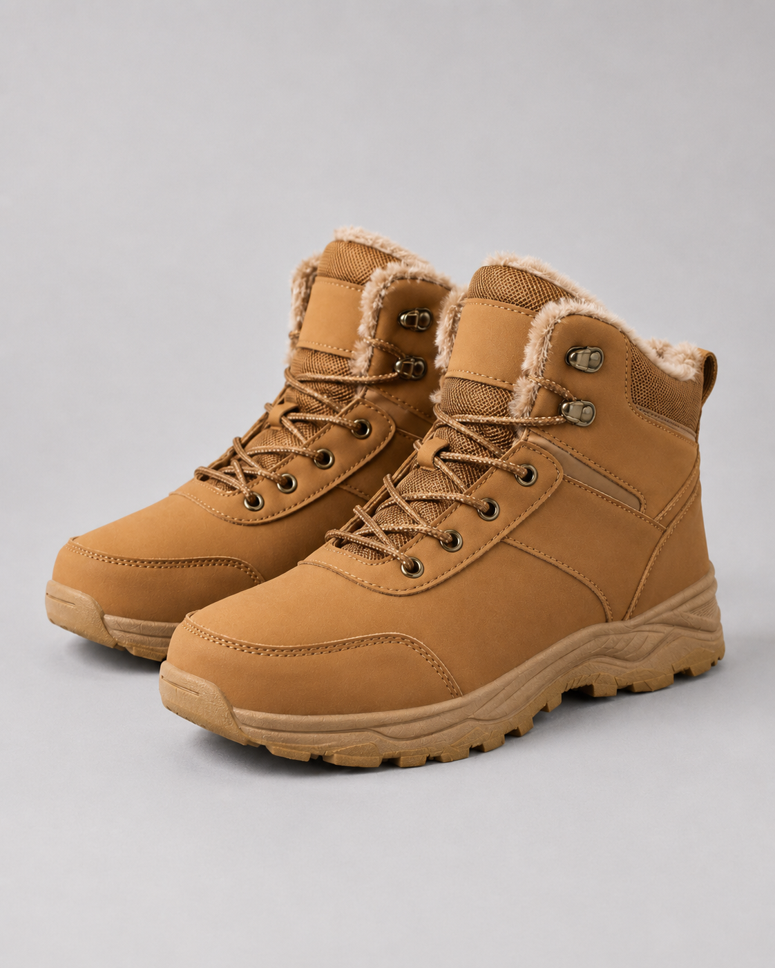 Men's Plush Lined Winter Ankle Boots – Rugged Lace Up