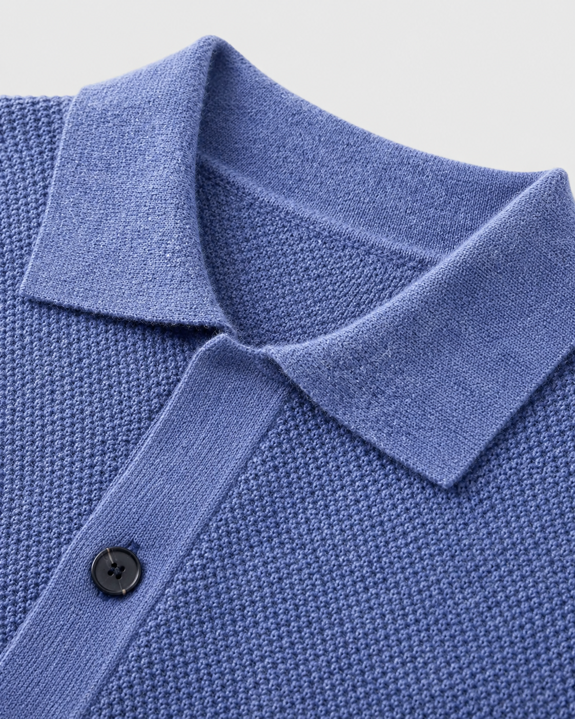 Men's Textured Wool Knitted Overshirt – Button Front