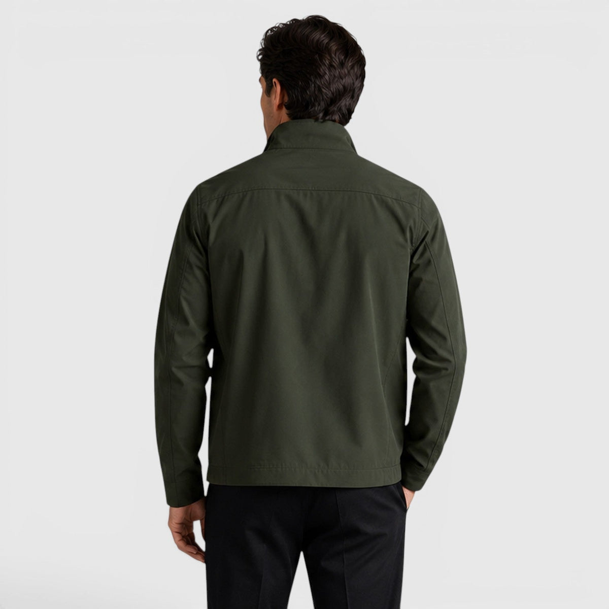 Monvaline Men's Zip-Up Jacket Lightweight Tailored Minimalist Everyday
