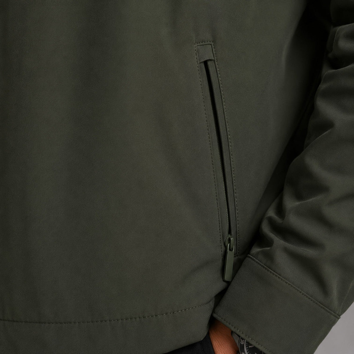 Monvaline Men's Zip-Up Jacket Lightweight Tailored Minimalist Everyday