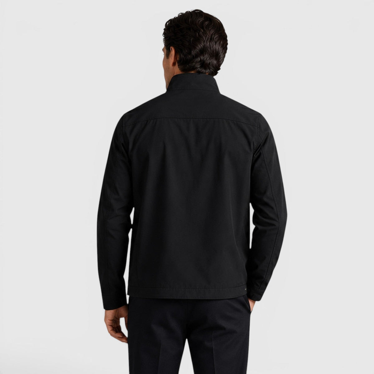 Monvaline Men's Zip-Up Jacket Lightweight Tailored Minimalist Everyday