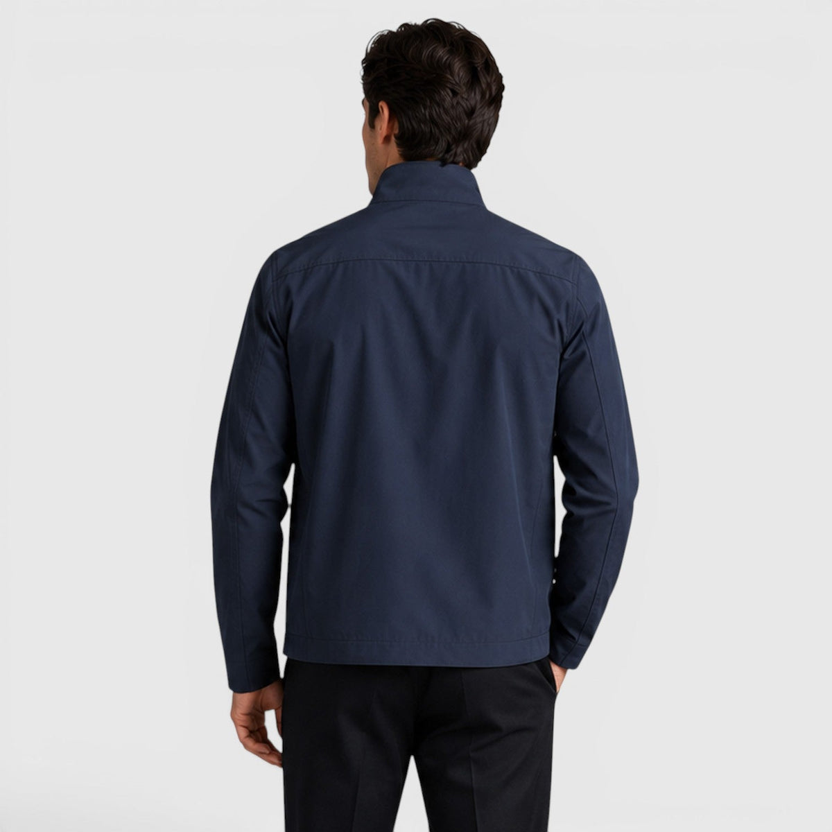 Monvaline Men's Zip-Up Jacket Lightweight Tailored Minimalist Everyday