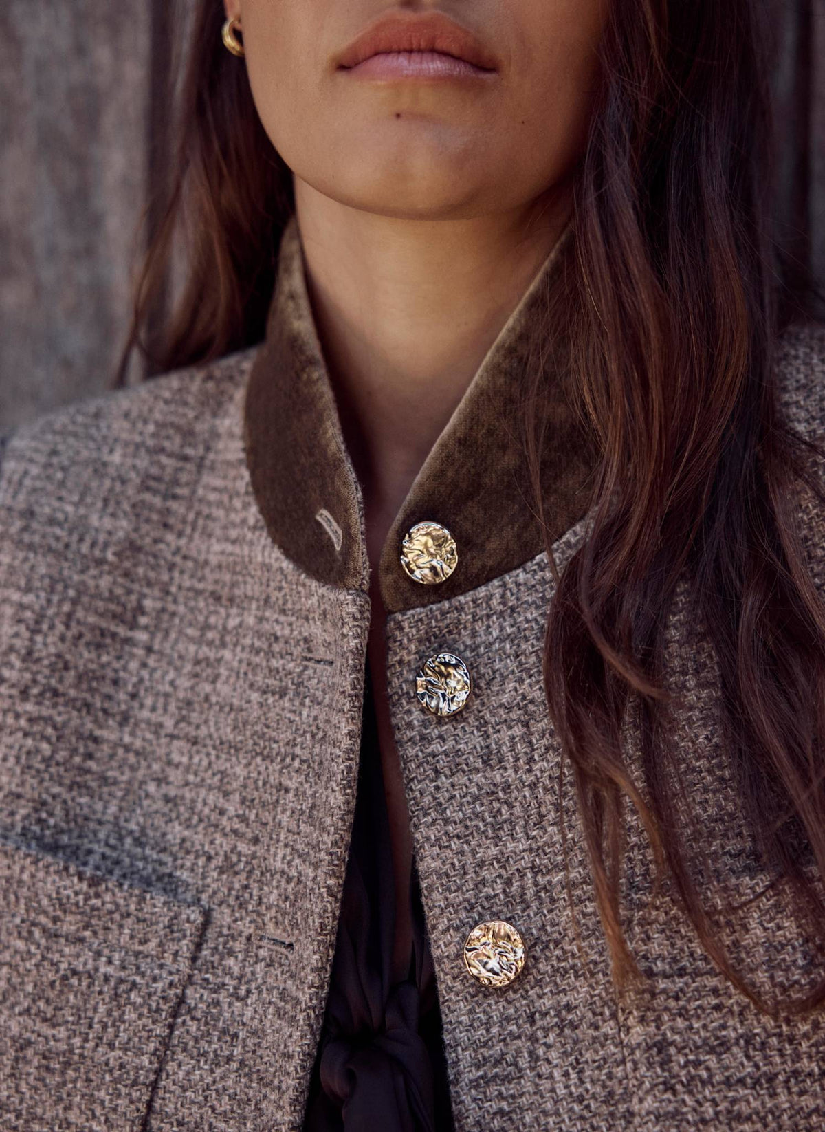 Neutral Heritage Check Jacket in Wool Blend