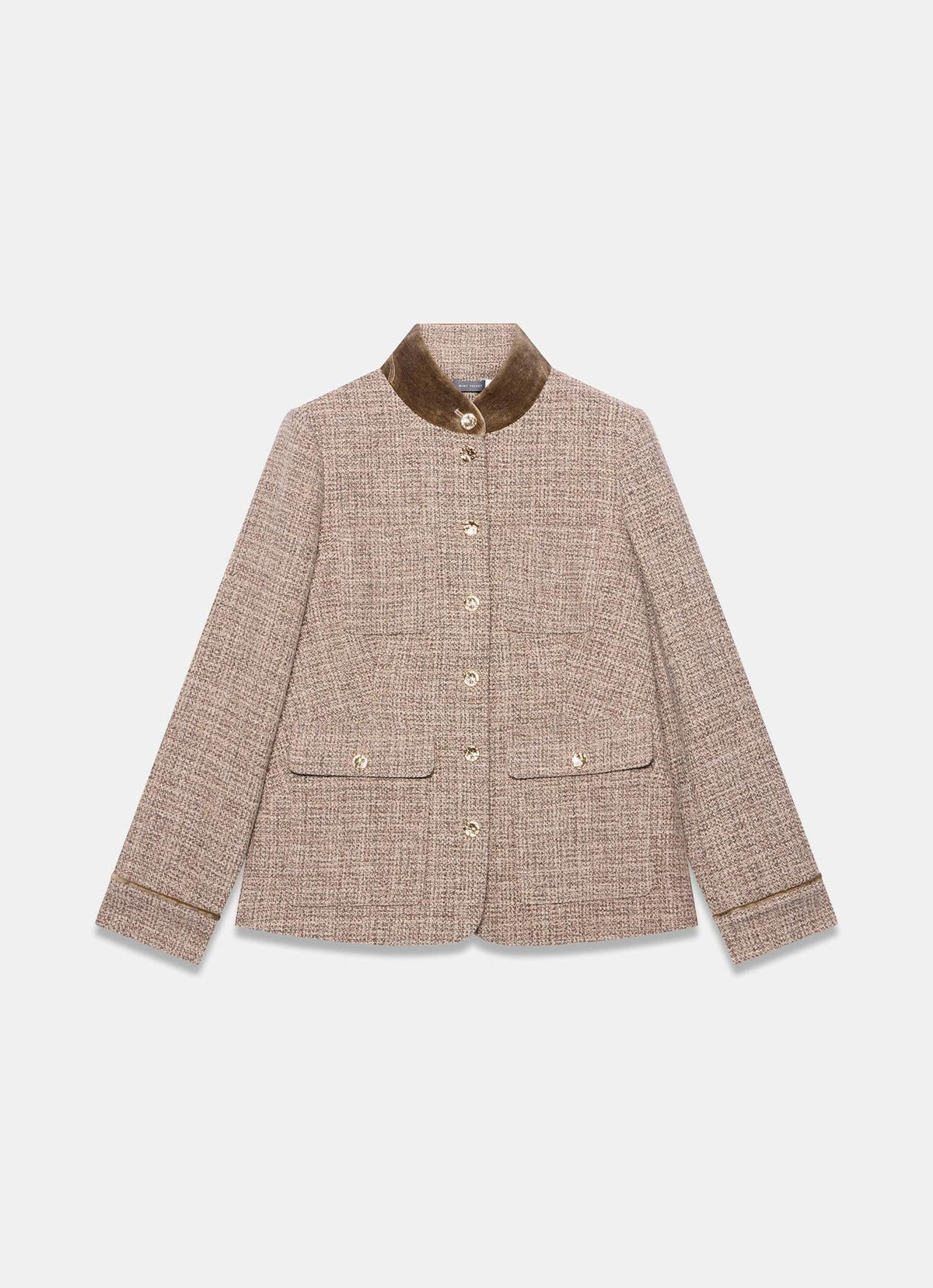 Neutral Heritage Check Jacket in Wool Blend