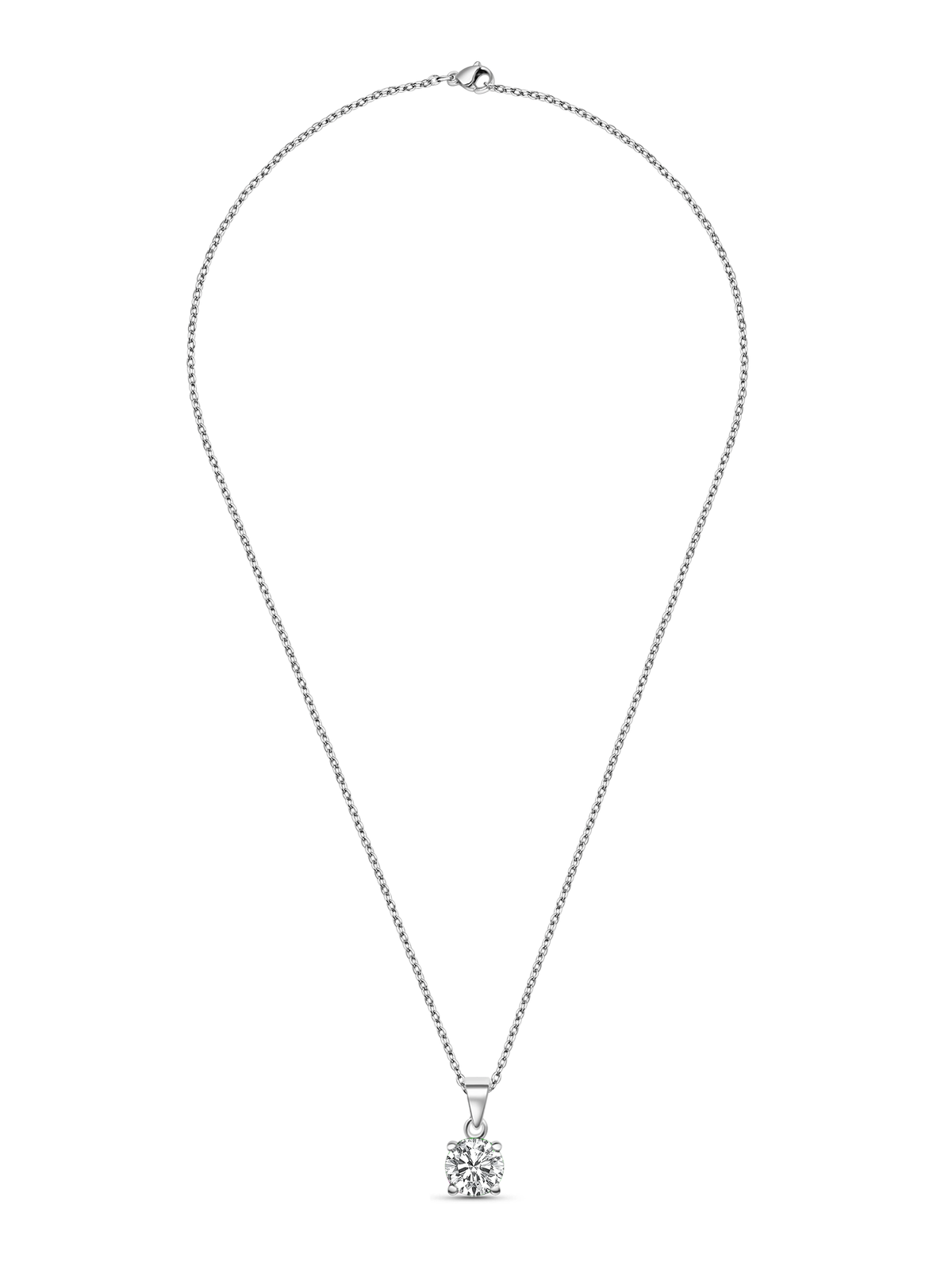 Lab Grown White Sapphire Pendant Necklace, 2ct
