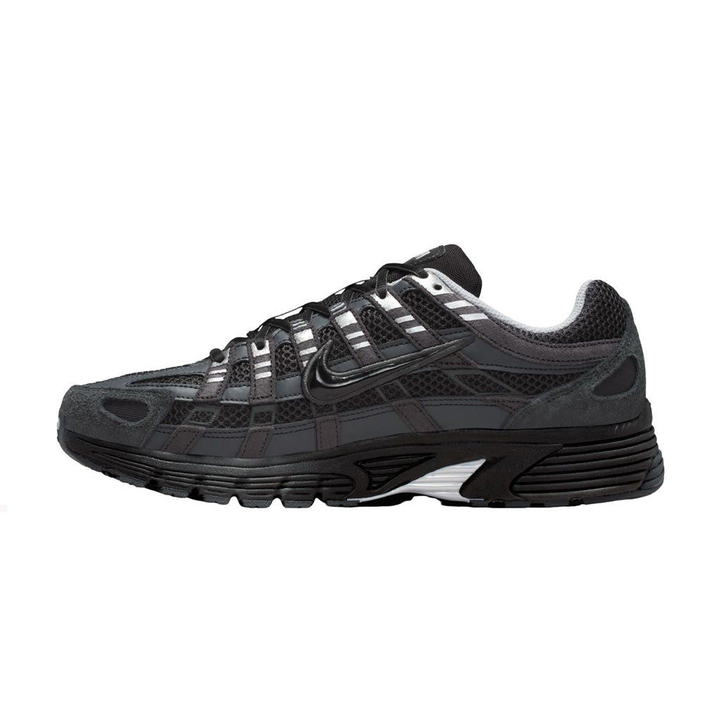 Nike P-6000 Suede Anthracite Black Chrome Metallic Silver Trainers