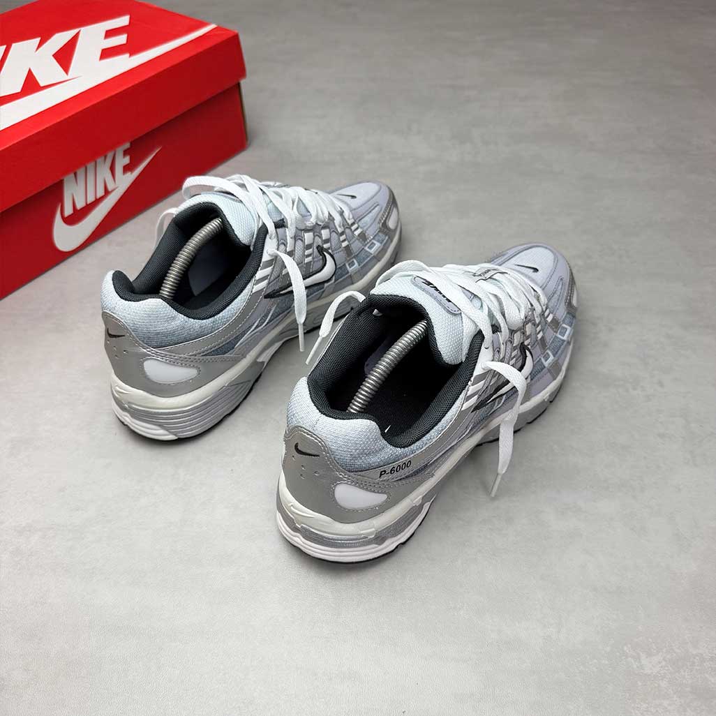 Nike P-6000 Metallic Silver Summit White-Wolf Grey Trainers
