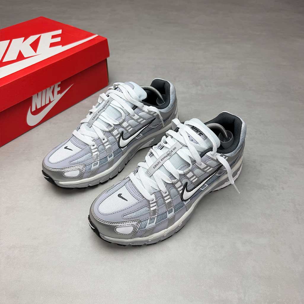 Nike P-6000 Metallic Silver Summit White-Wolf Grey Trainers