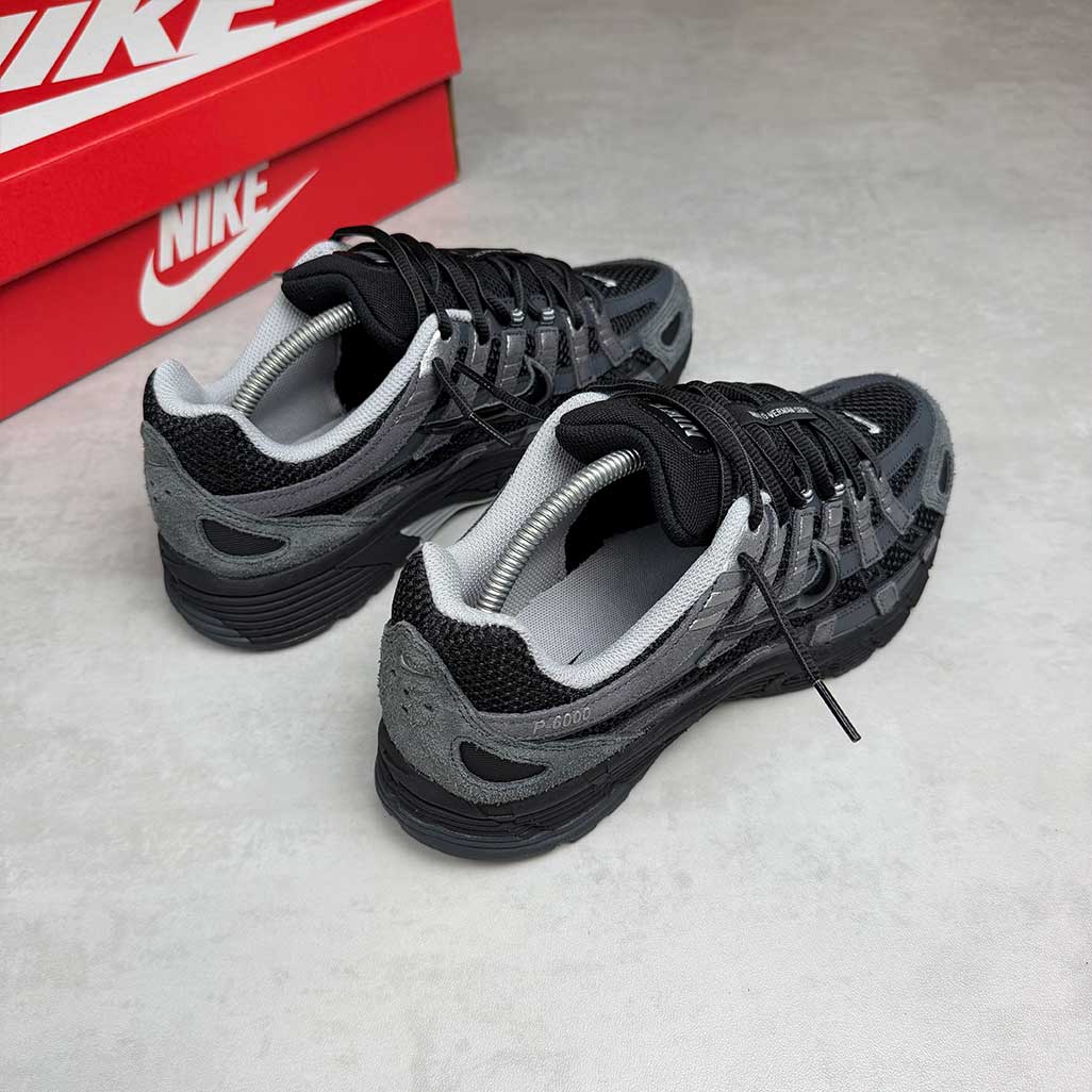 Nike P-6000 Suede Anthracite Black Chrome Metallic Silver Trainers
