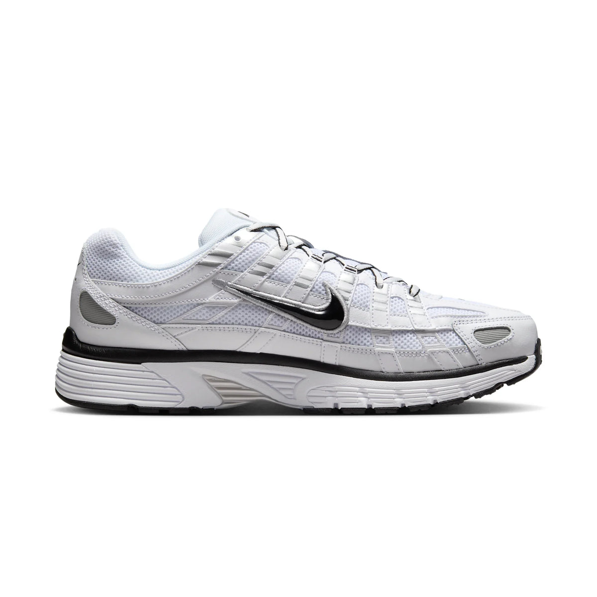 Nike P-6000 White Metallic Silver Black Trainers