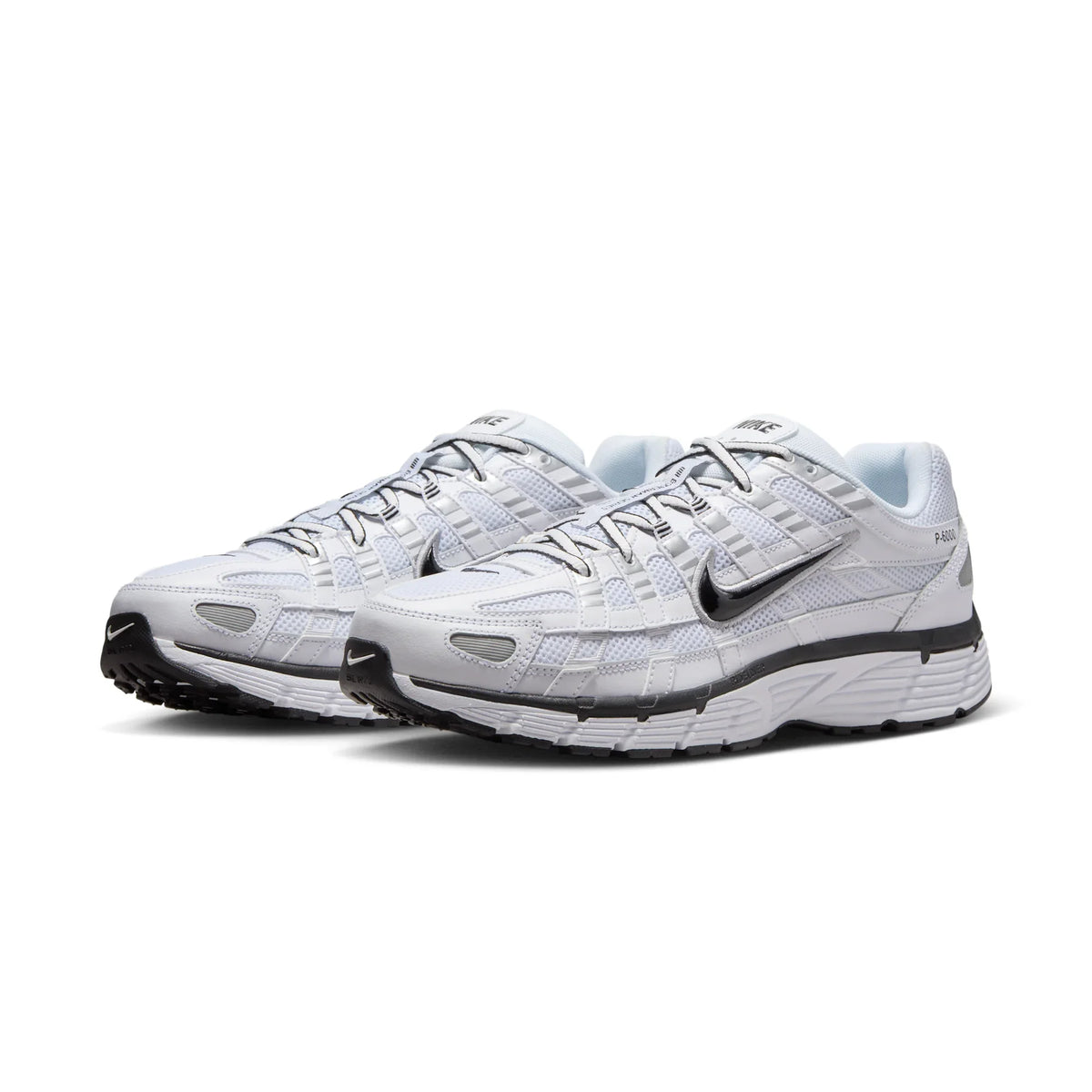 Nike P-6000 White Metallic Silver Black Trainers