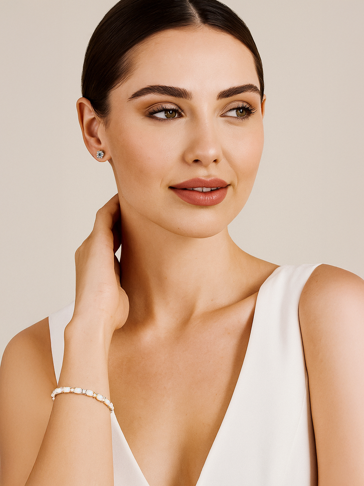 Adjustable White Opal Bracelet
