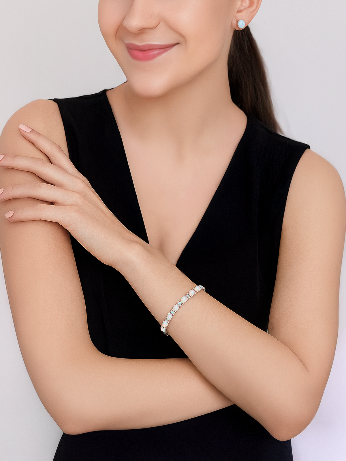 Adjustable White Opal Bracelet