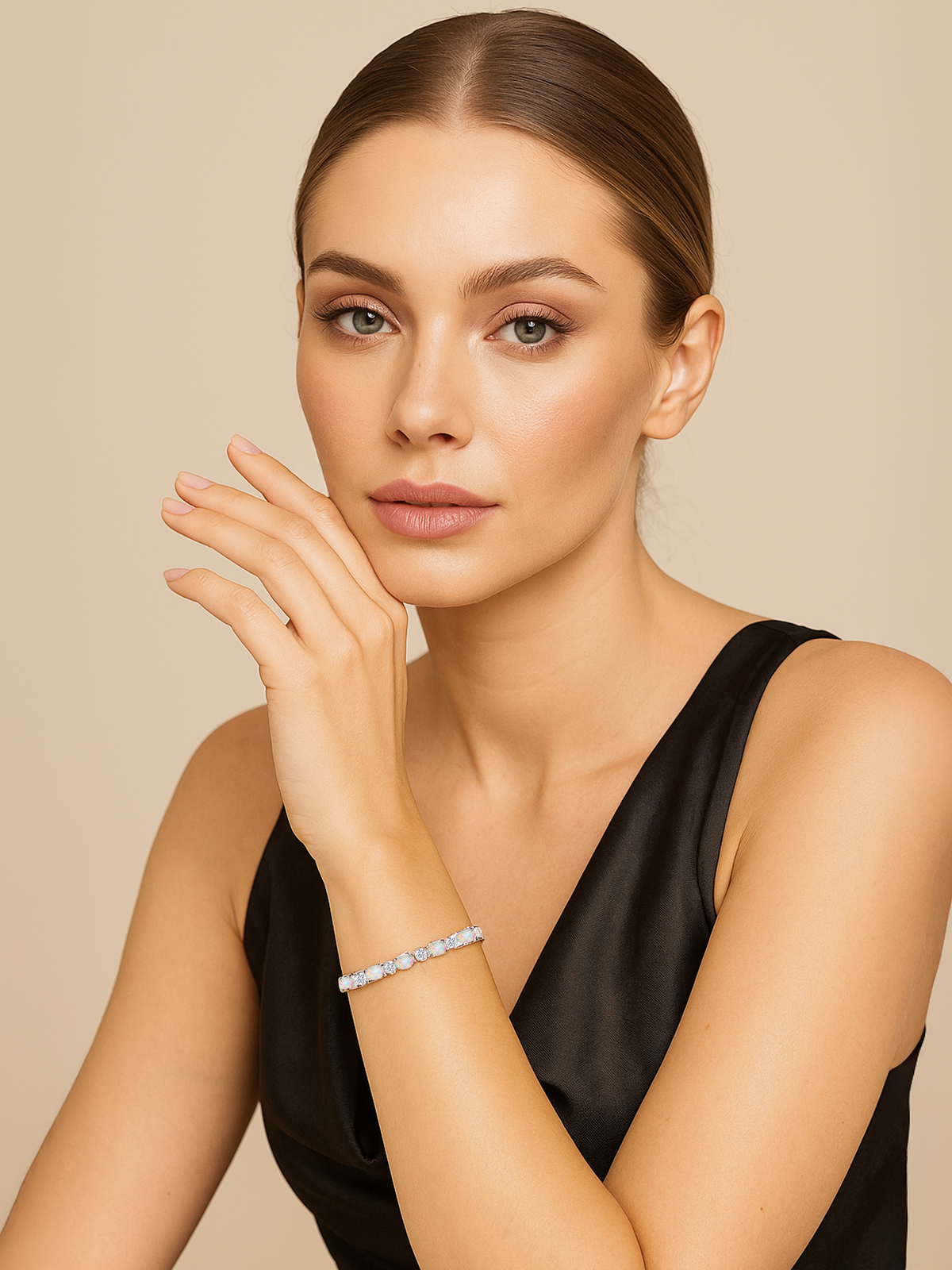 Adjustable White Opal Bracelet