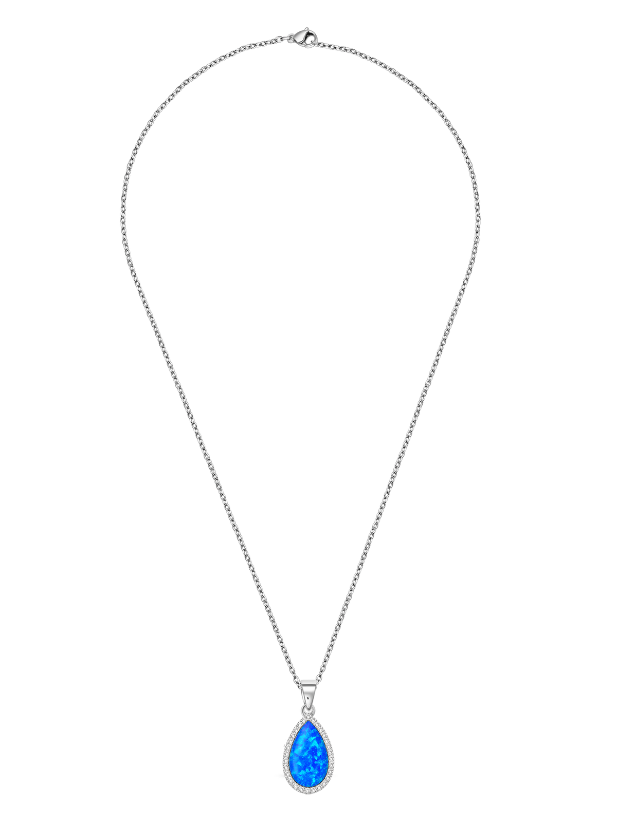 Blue Opal Pendant Necklace, 2ct