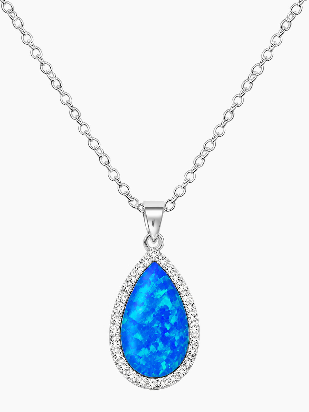 Blue Opal Pendant Necklace, 2ct