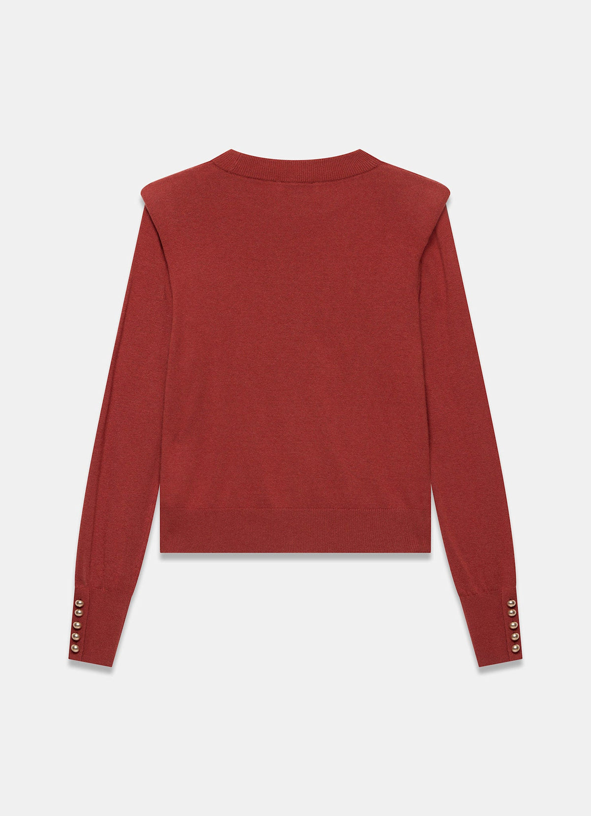 Deep Orange Knit Jumper with Shoulder Pads