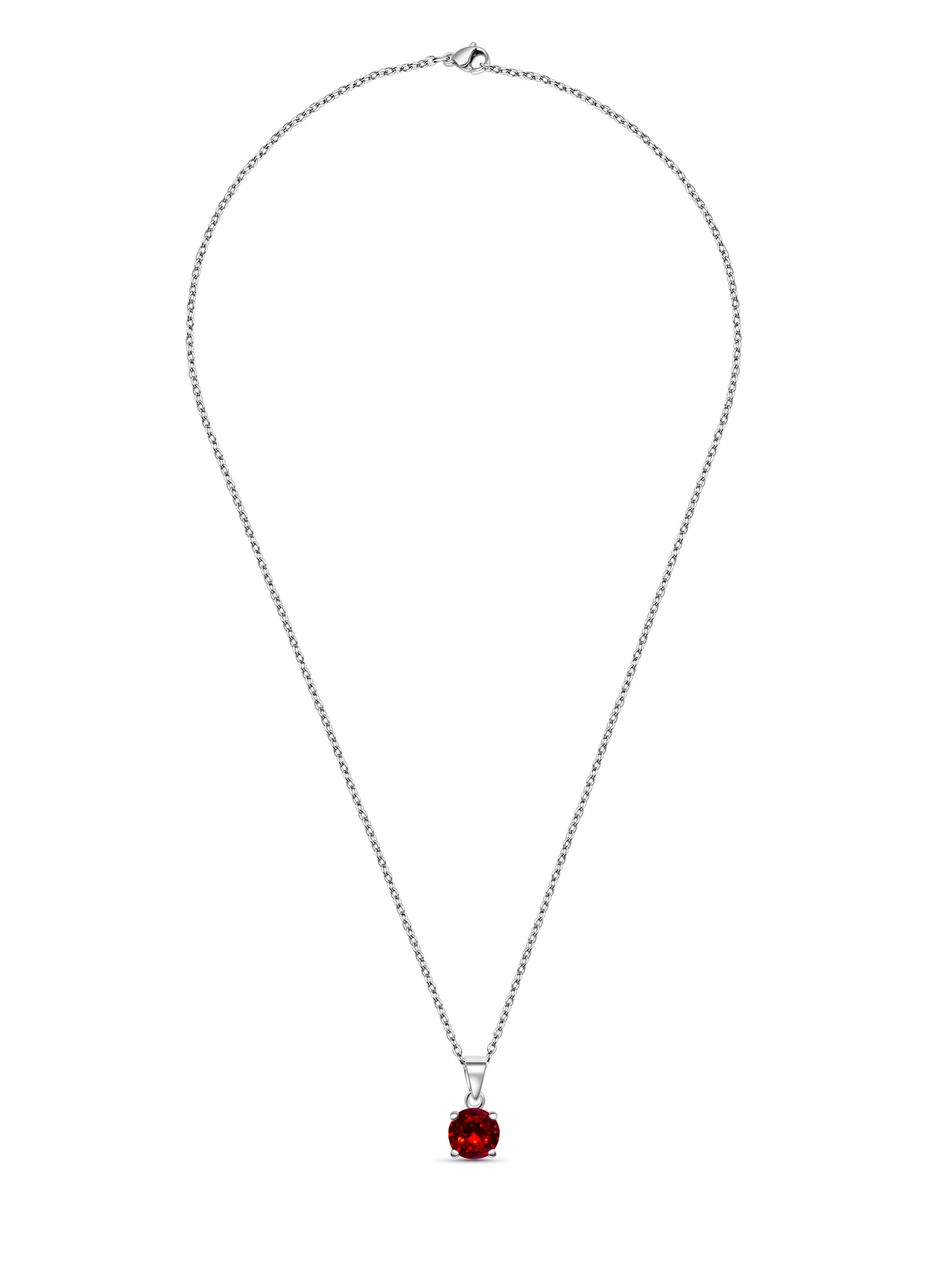 Lab Grown Ruby Pendant Necklace, 1.25ct