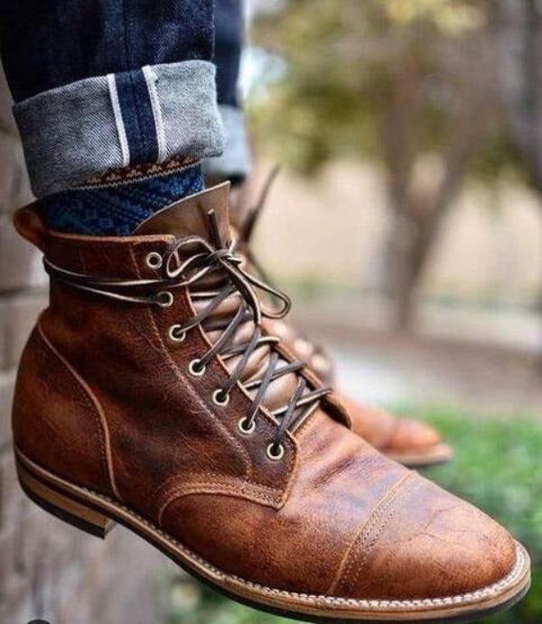 Optew Men’s Lace-Up Ankle Boots