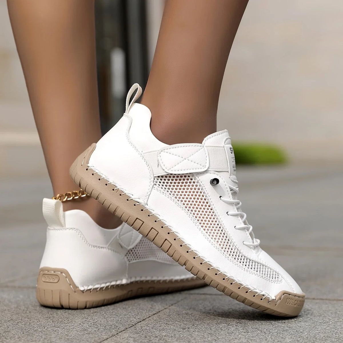 Shoes For Women | Lace-Up Mesh and Leather