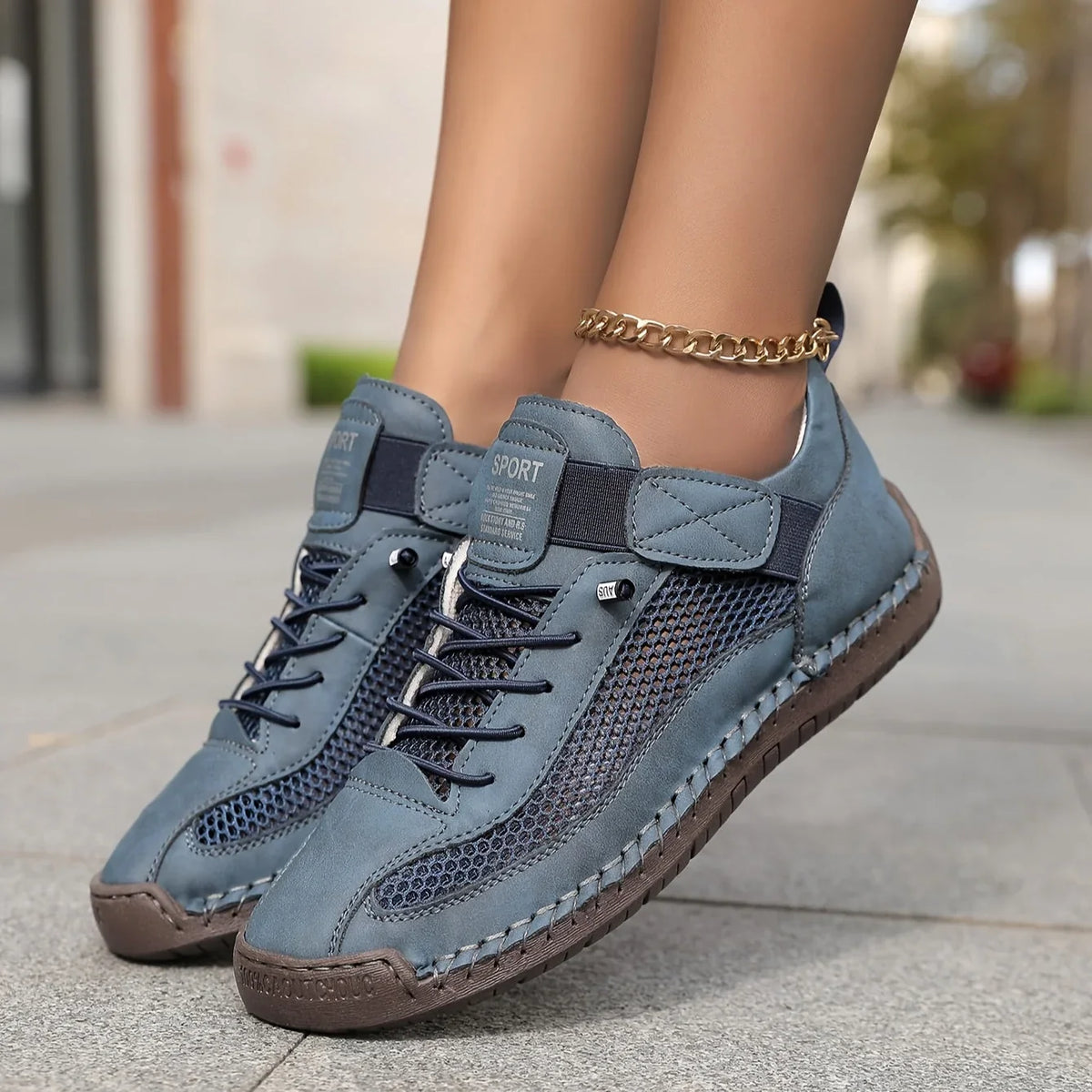 Shoes For Women | Lace-Up Mesh and Leather