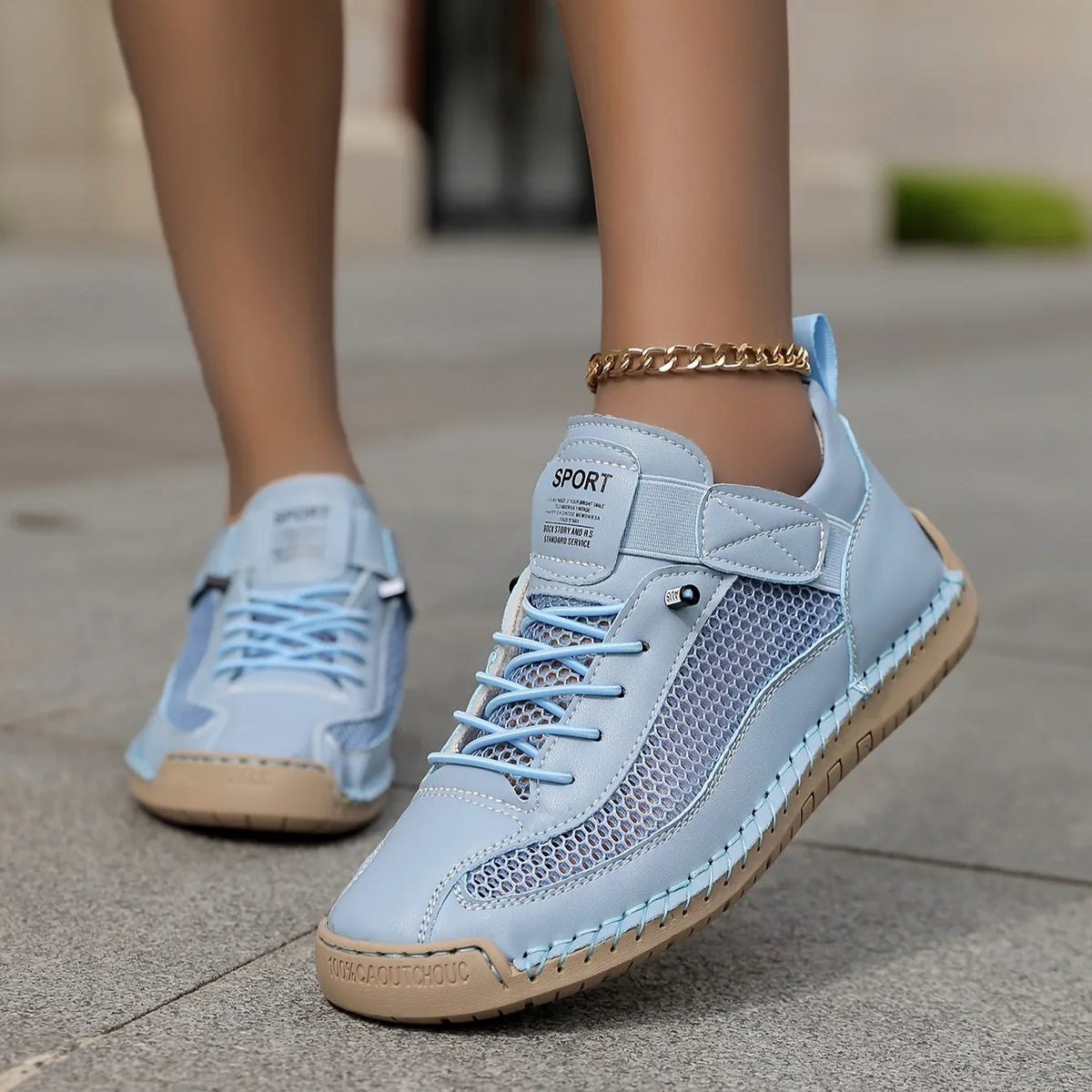 Shoes For Women | Lace-Up Mesh and Leather