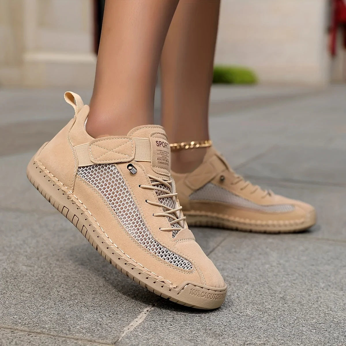 Shoes For Women | Lace-Up Mesh and Leather