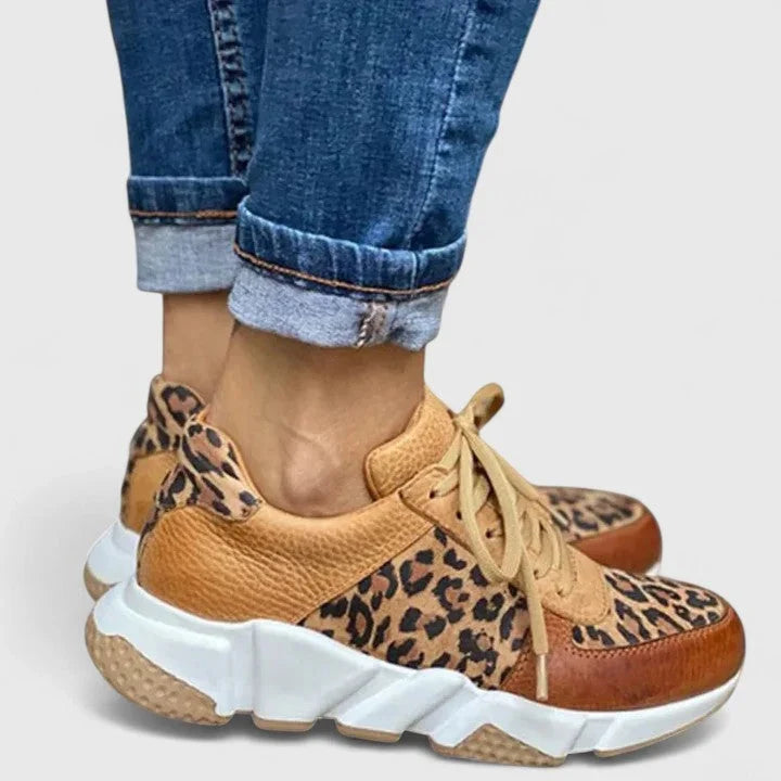 Sneakers For Women | Chunky Sole Leopard Print Lace-Up