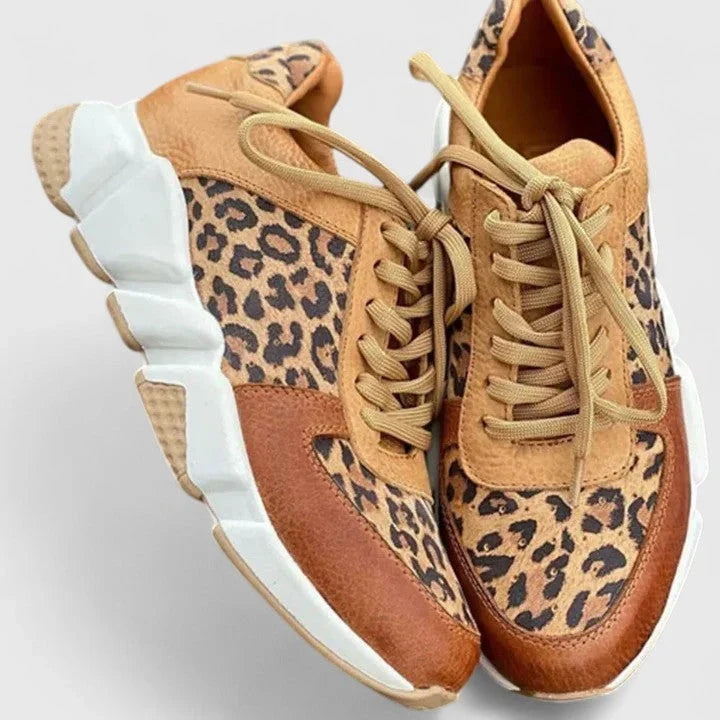 Sneakers For Women | Chunky Sole Leopard Print Lace-Up
