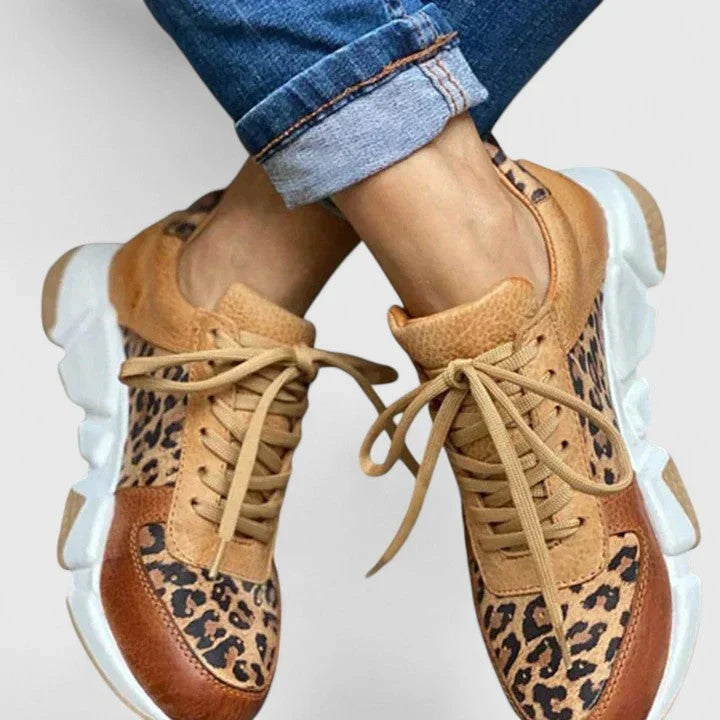 Sneakers For Women | Chunky Sole Leopard Print Lace-Up