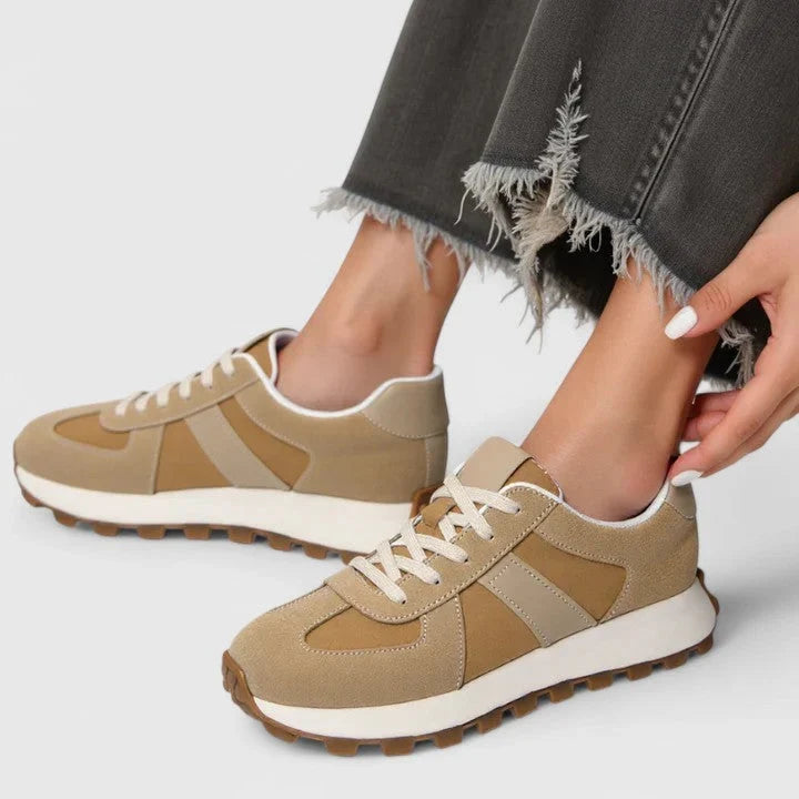 Sneakers For Women | Comfortable Lace-Up Suede Panels