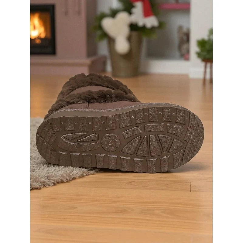 Snow Boots For Women | Fur-Trimmed Ankle Buckle Detail