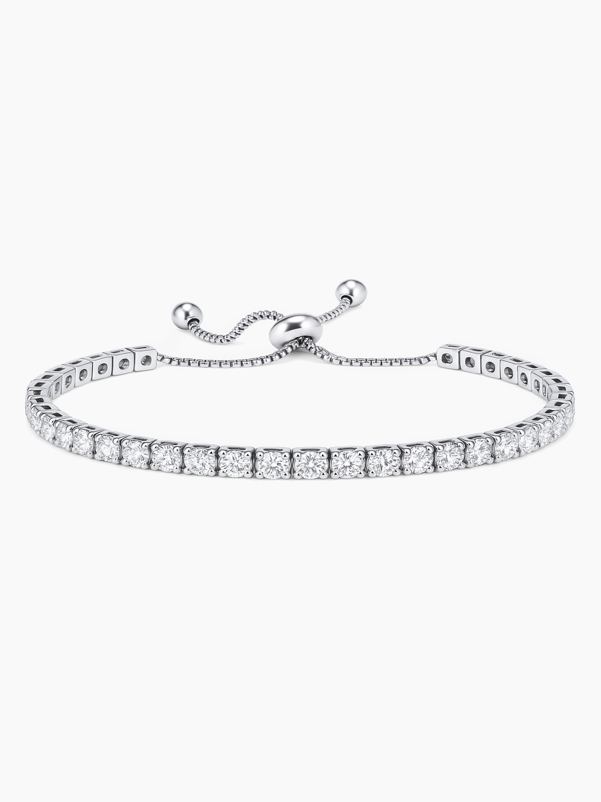 18K White Gold Plated Tennis Bracelet